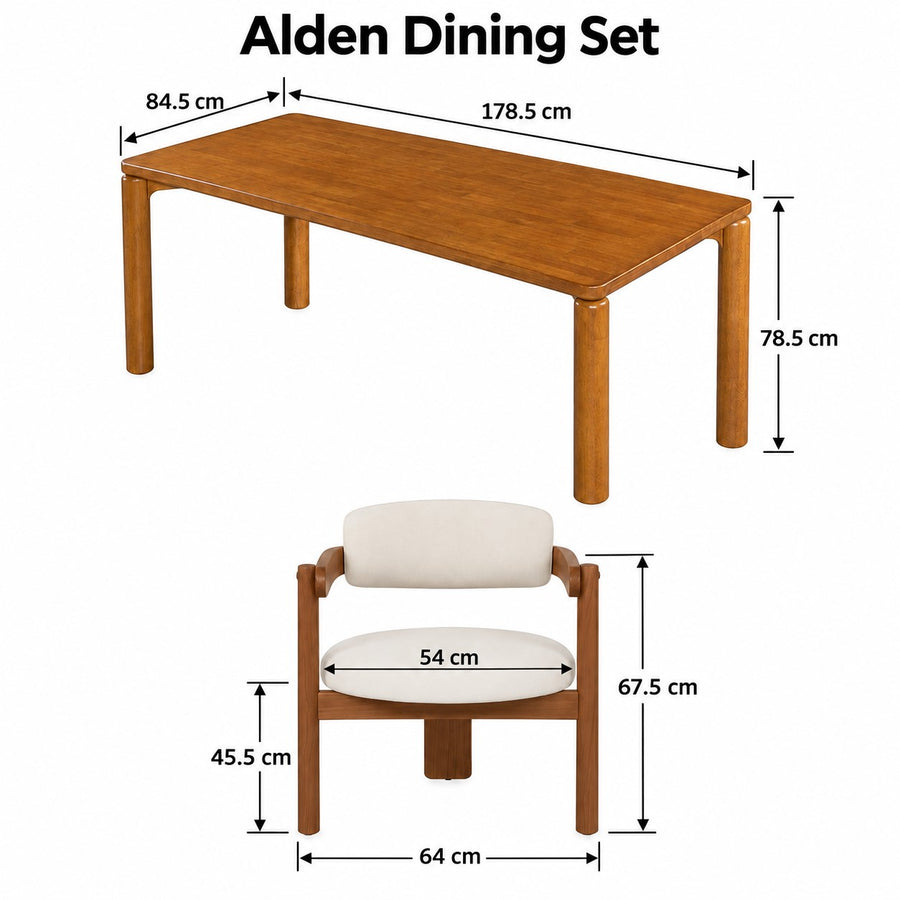 Alden Dining Set dimensions