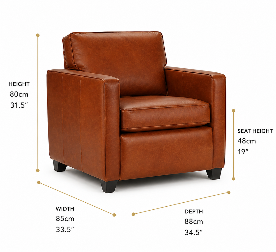 Barringtton Grande Leather Armchair dimensions