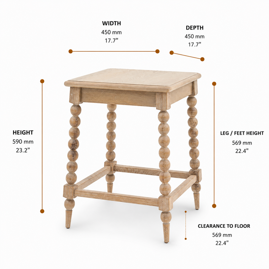 Artisan Oak Side Table dimensions