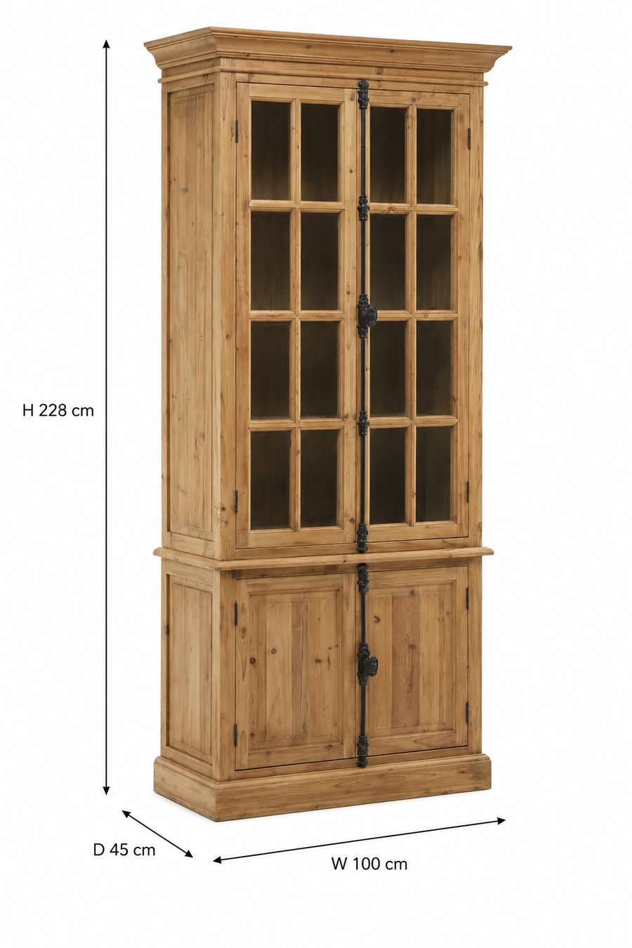 Banten Pine Wood Tall Cabinet dimensions