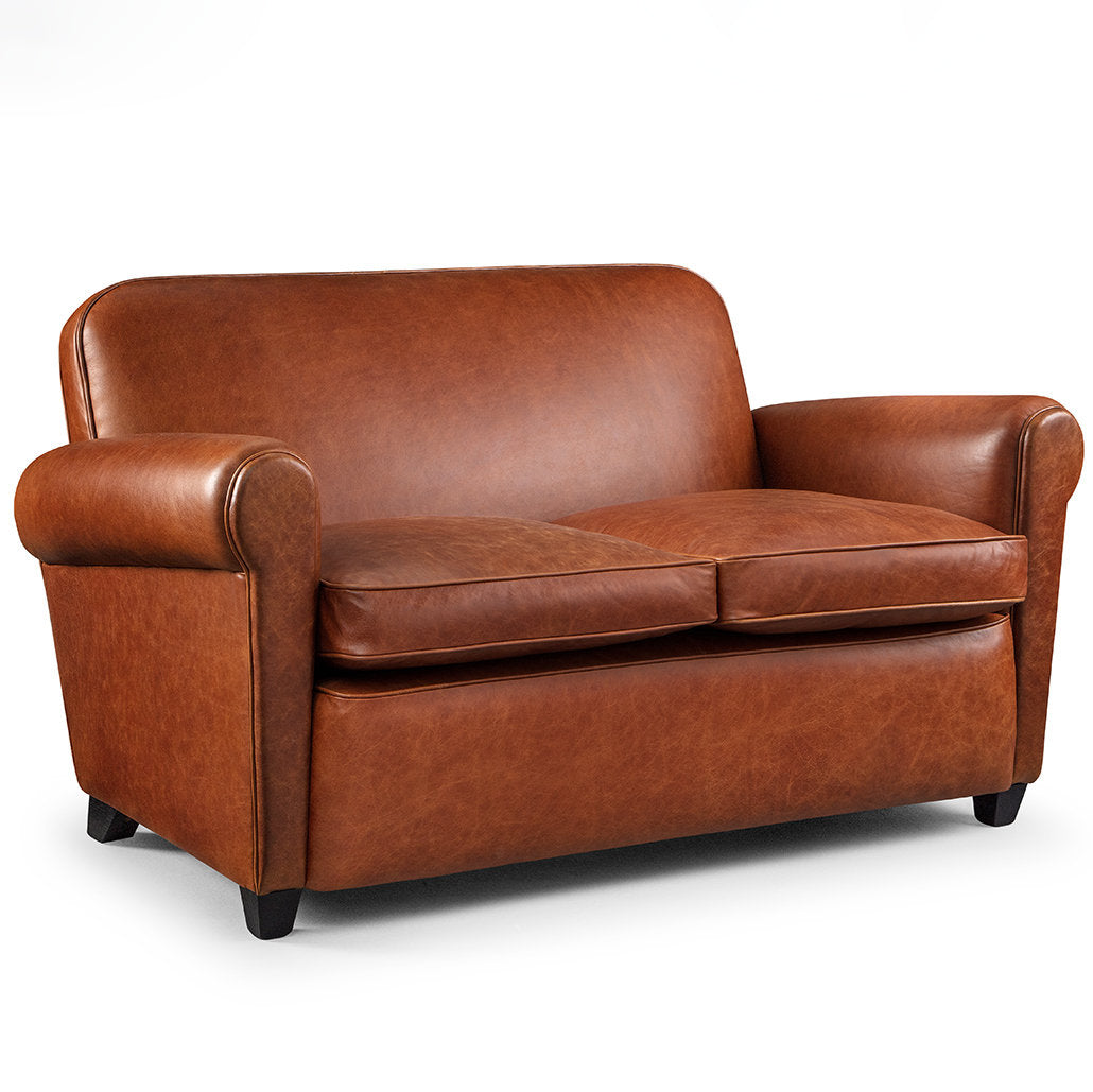 Barrington Brown Leather Club Sofa