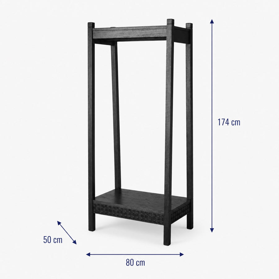 Boho Charcoal Open Wardrobe dimensions