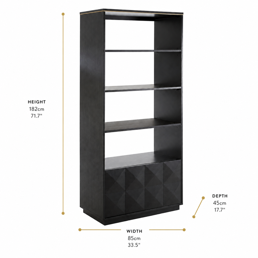 Diamond Oak Veneer Shelf Unit dimensions