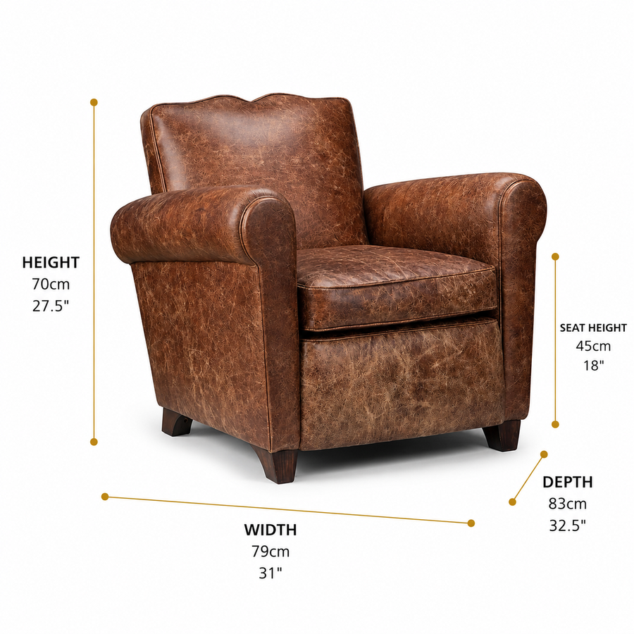 French Moustache Armchair dimensions
