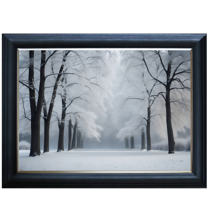 Frozen winter forest landscape