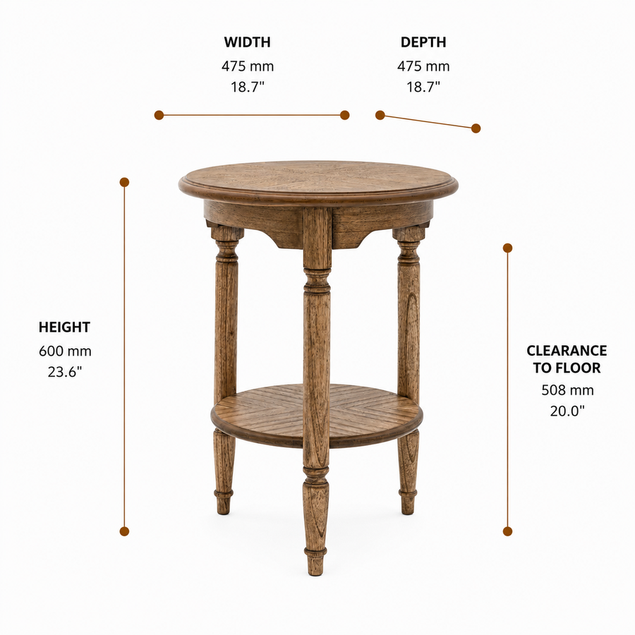 Highgrove Round Side Table dimensions