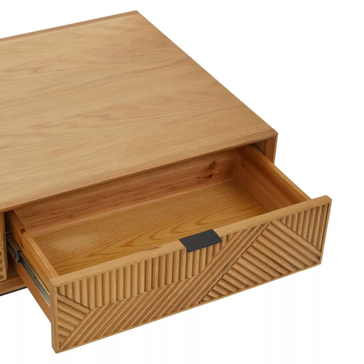 Jakara Natural Finish Coffee Table with Drawers