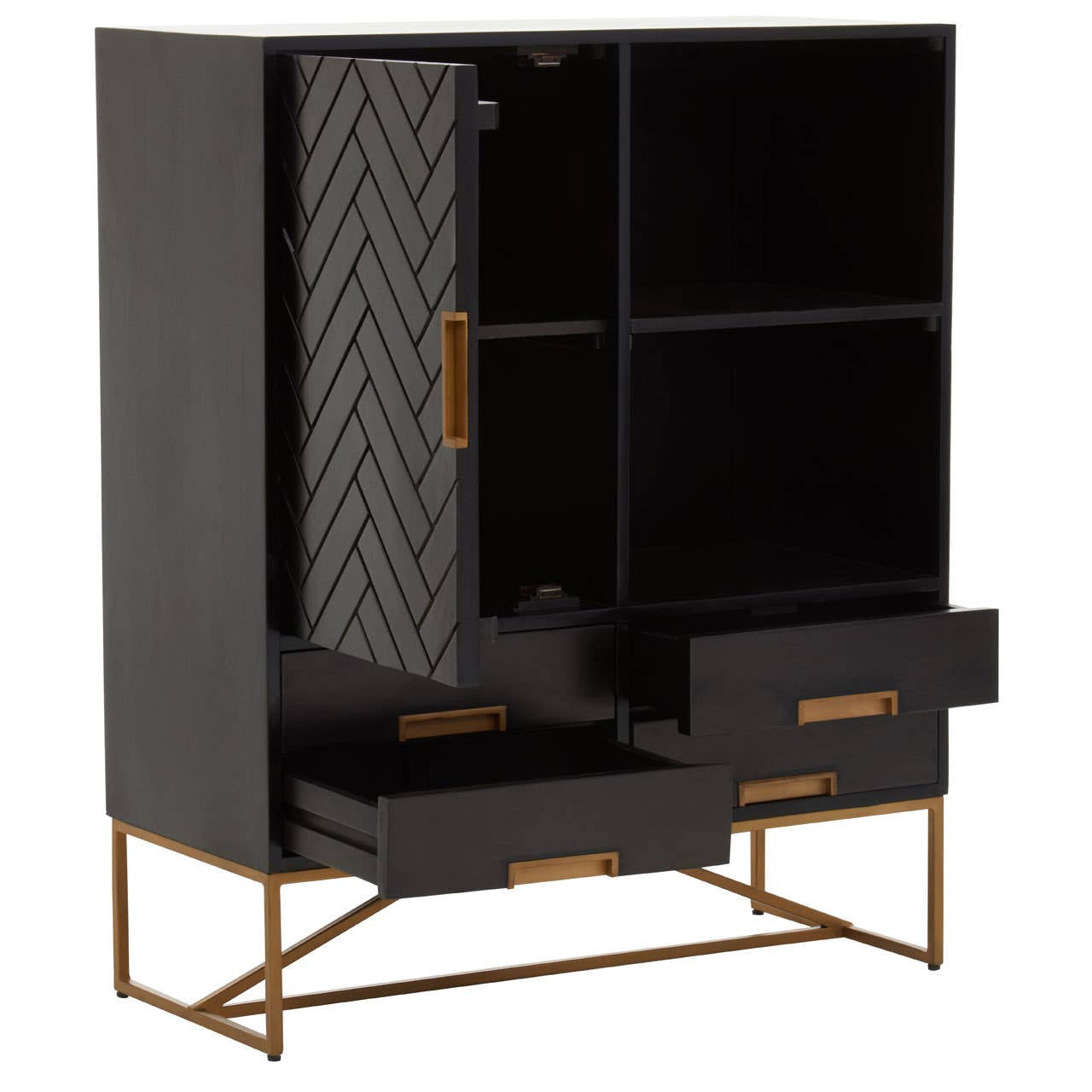 Kochi Black Mango Wood Cabinet