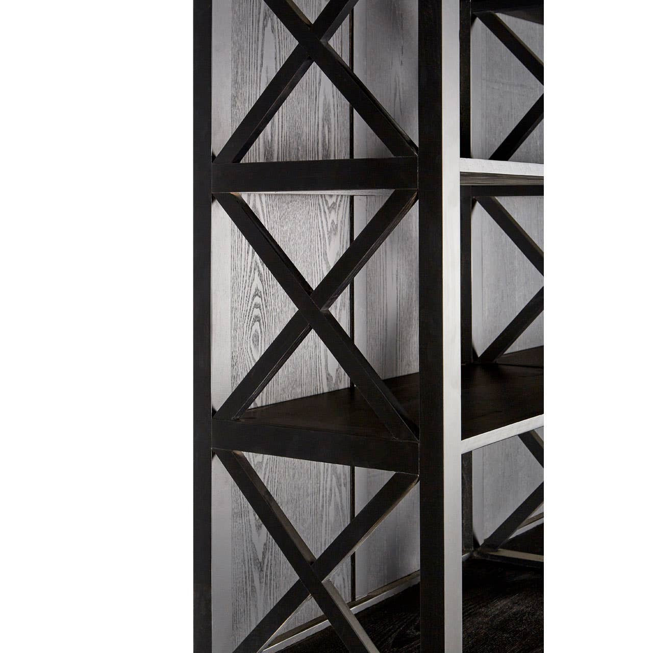 Lyon Black Birchwood Large Bookcase
