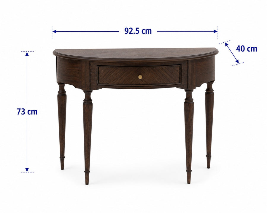 Madison Demi Lune Console Table dimensions