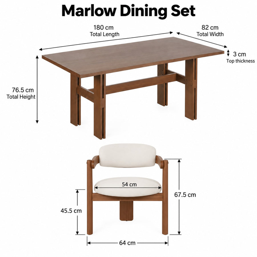 Marlow Dining Set dimensions