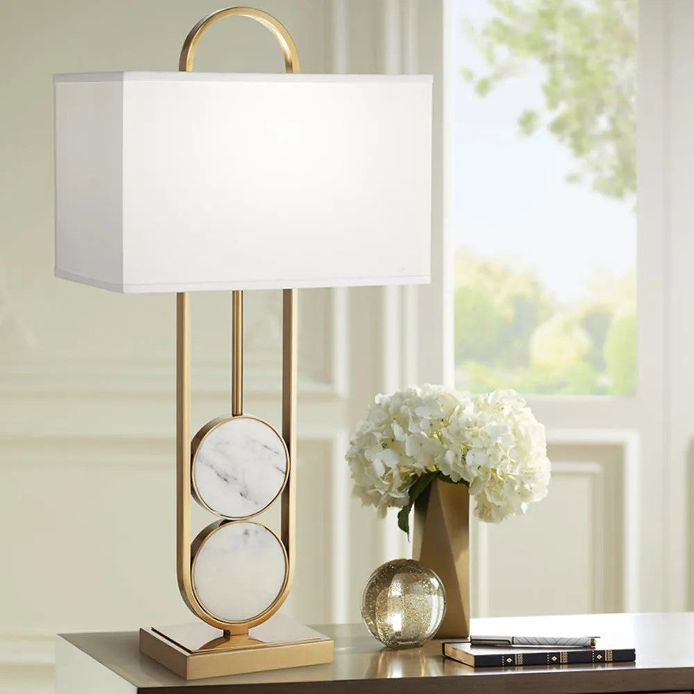 Metal and Marble Table Lamp