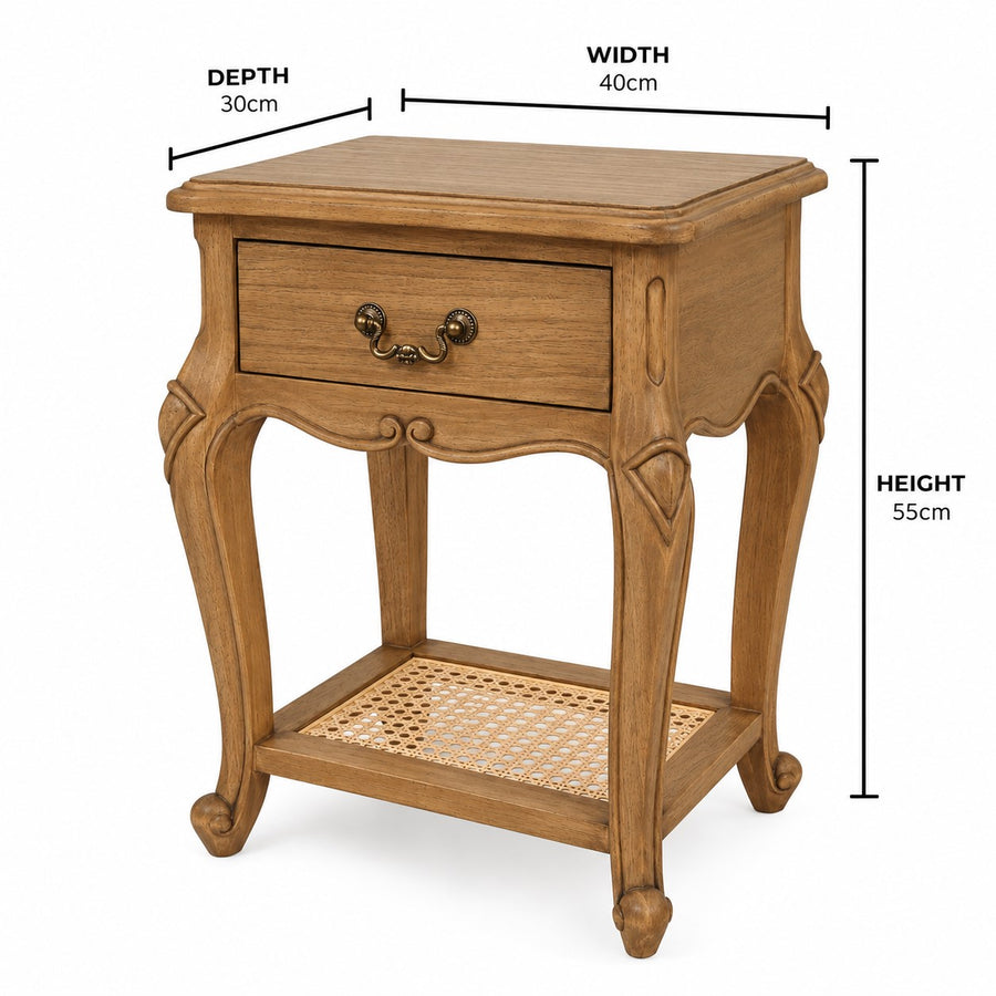 Monte Cristo French Bedside dimensions