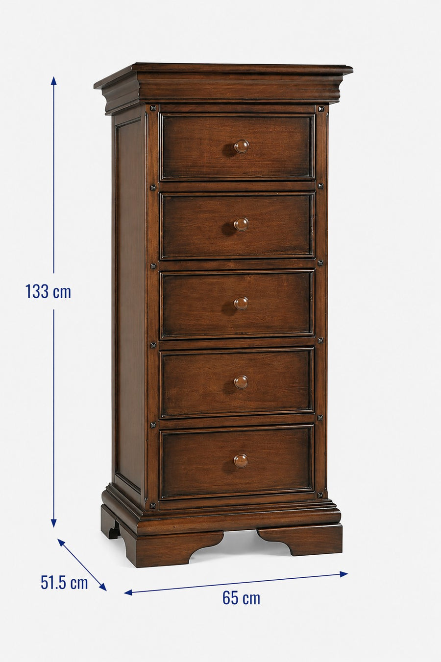Normandie French Sleigh Tallboy dimensions