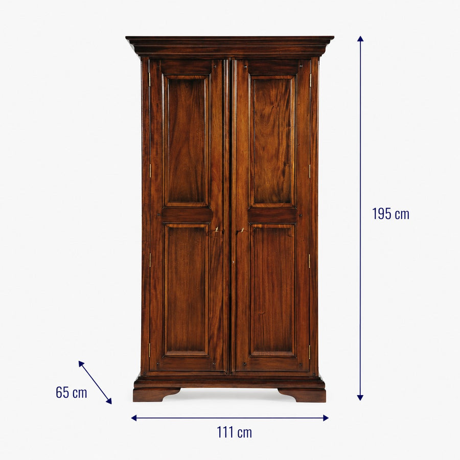 Normandie Sleigh French Double Wardrobe dimensions