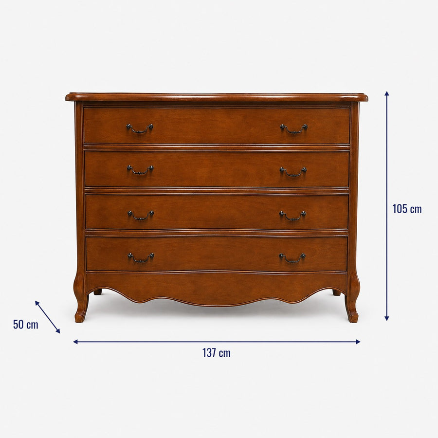 Paris Louis 4 Drawer Wide Chest dimensions