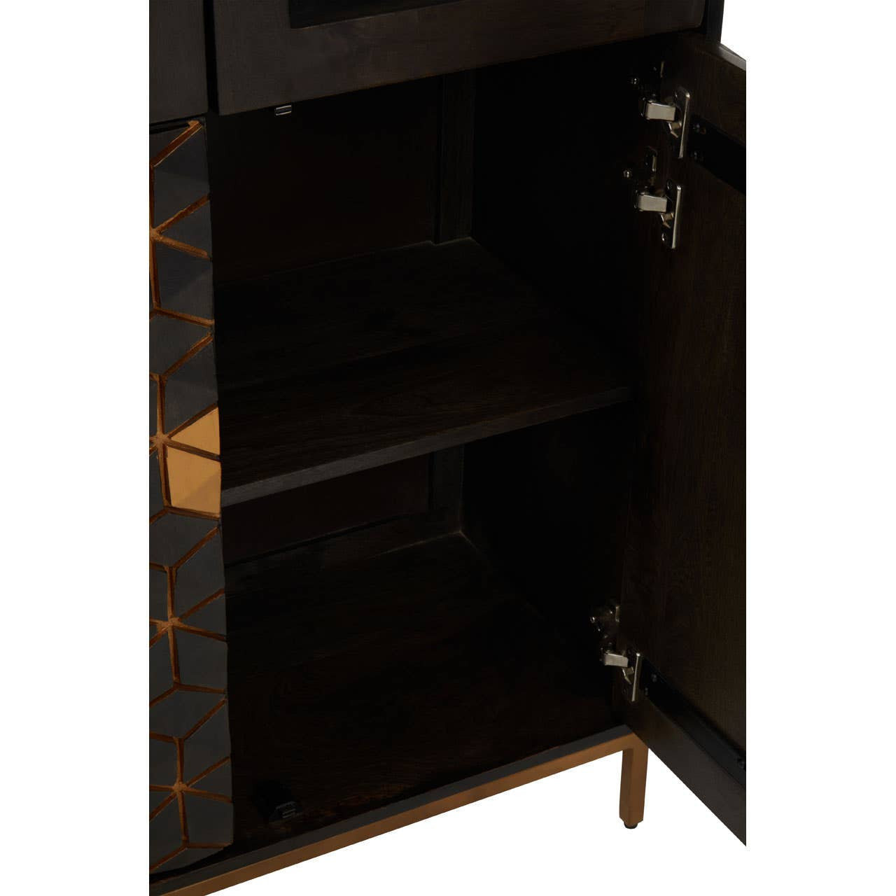 Patna Grey Finish Mango Wood Tall Cabinet
