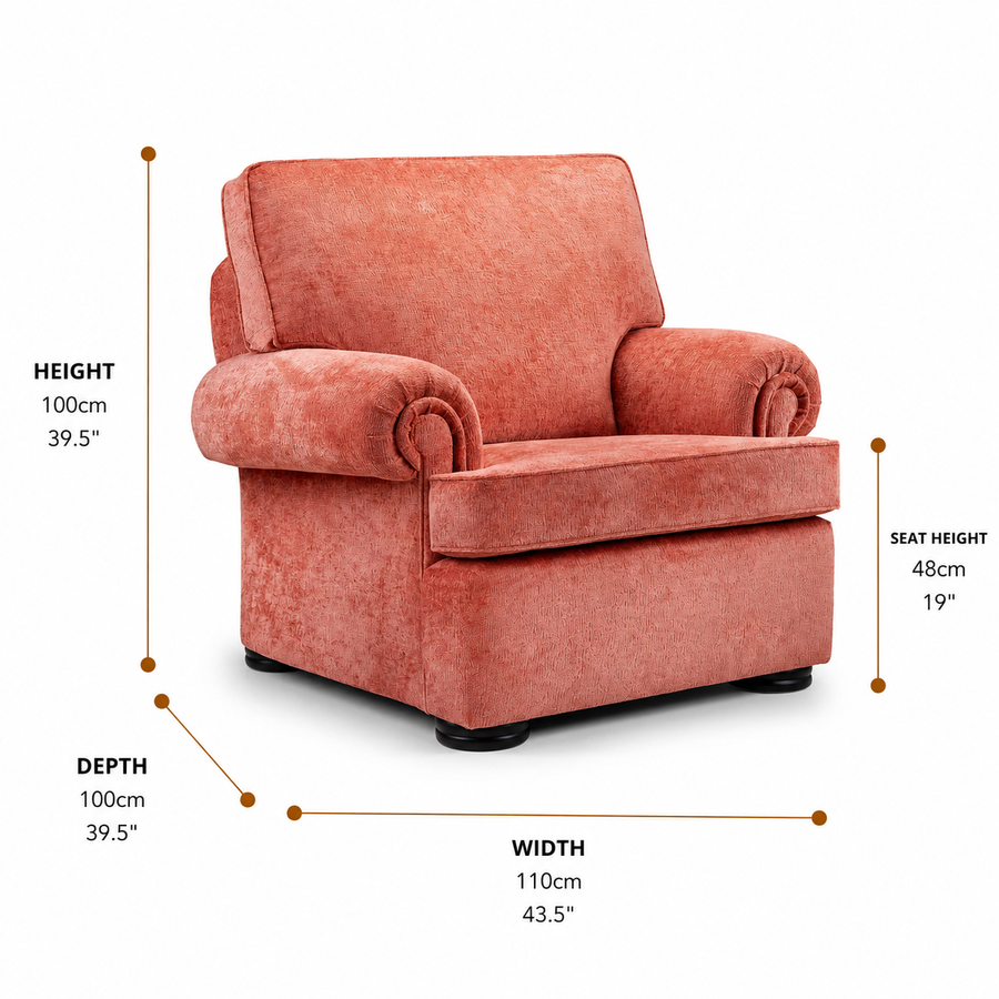 Willow Style Sofa Armchair dimensions