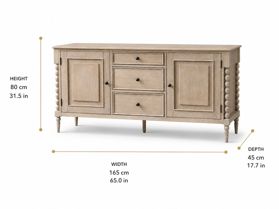 Artisan 2 Door 3 Drawer Sideboard dimensions