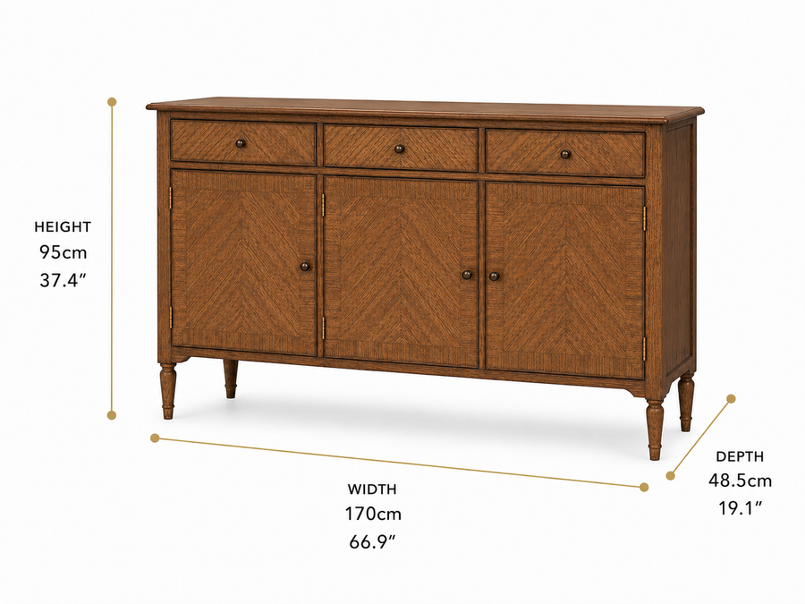 Highgrove 3 Door Sideboard dimensions