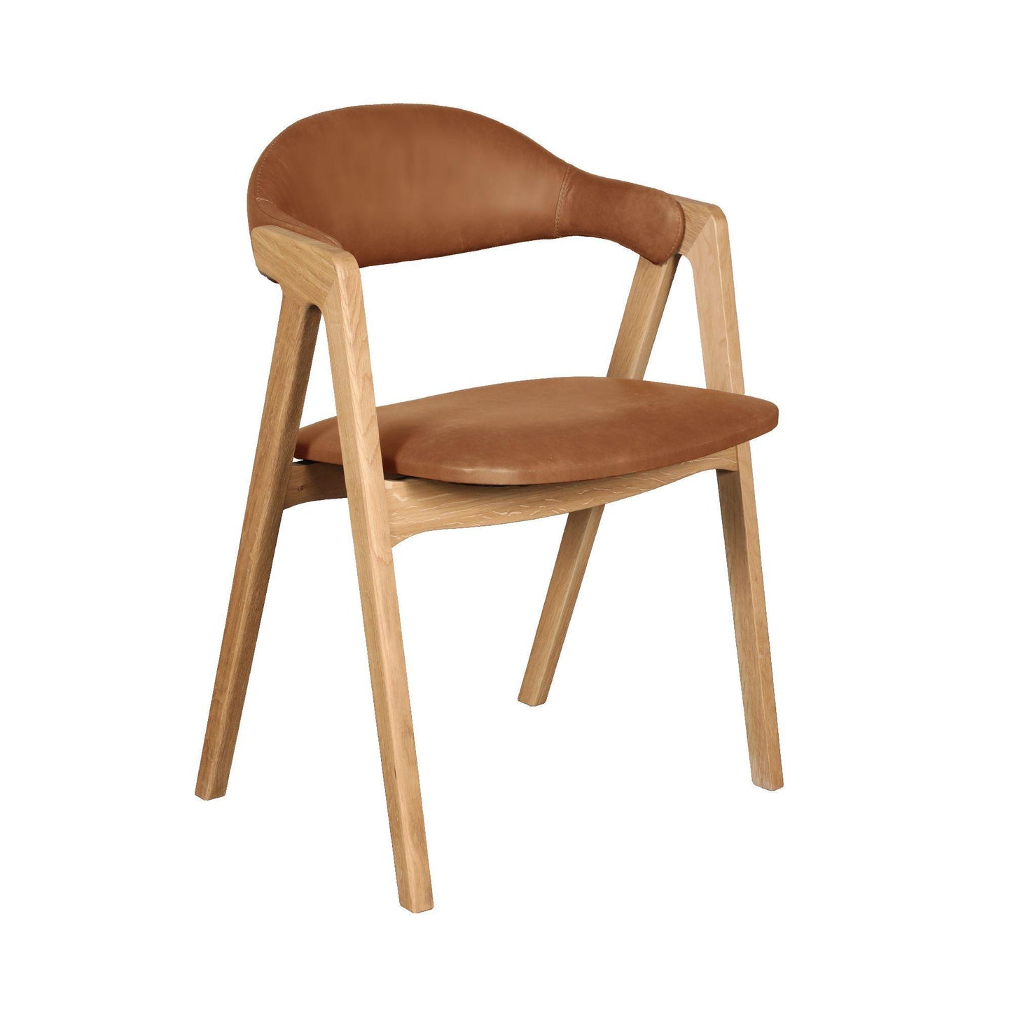 Ossby Chair in Mocha PU leather with Bianco Oiled Legs