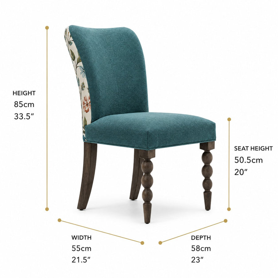 Nasa Style Curved Back Dining Chair dimensions