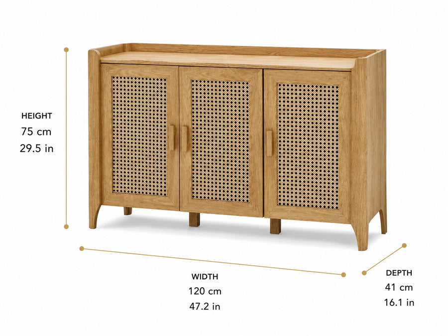 Sydney 3 Door Sideboard dimensions