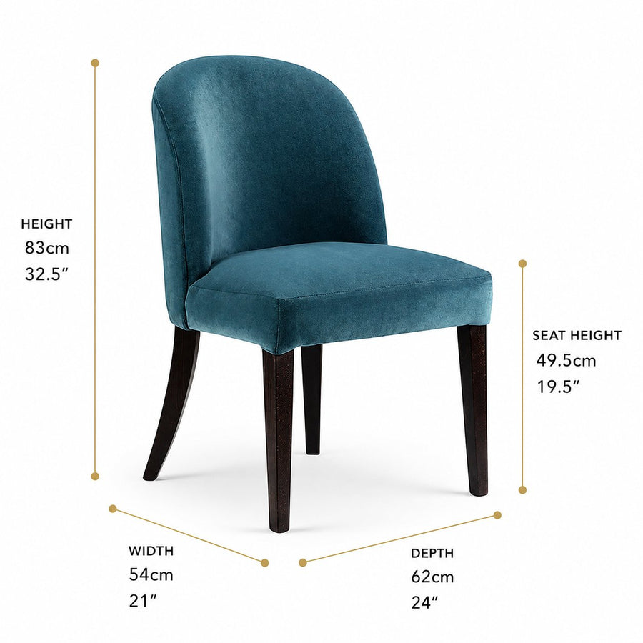 Washington Style Curved Back Dining Chair dimensions