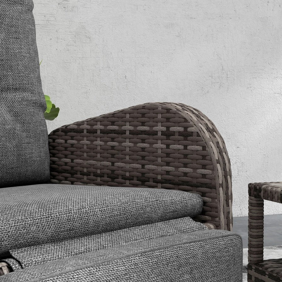 2 Seater Reclining Rattan Bistro Set