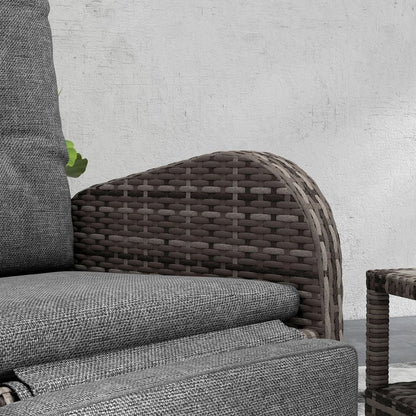 2 Seater Reclining Rattan Bistro Set
