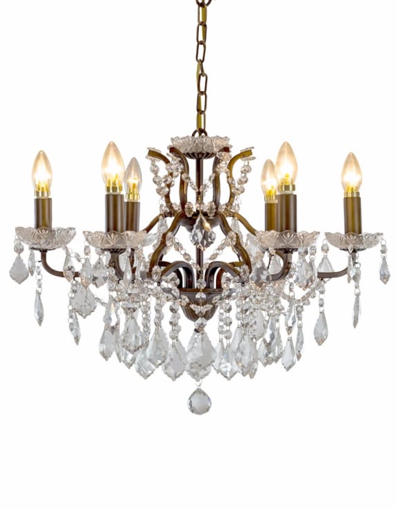 6 Branch Bronze Shallow Chandelier