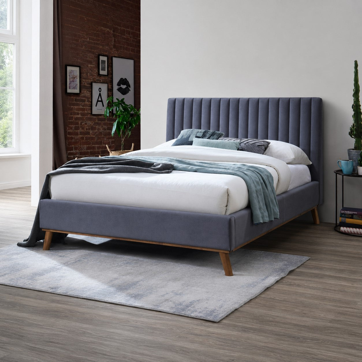 Albany Grey Upholstered Contemporary Bed
