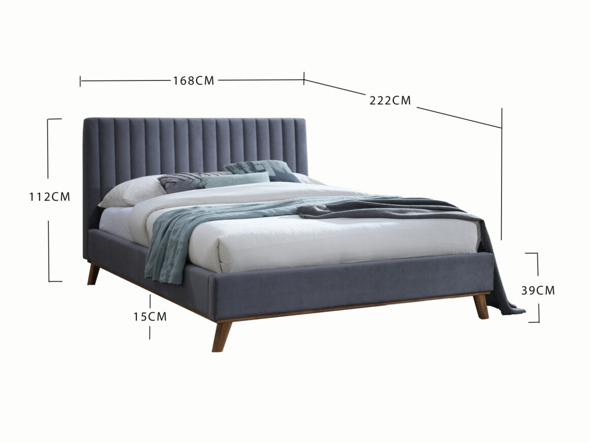 Albany Grey Upholstered Contemporary Bed