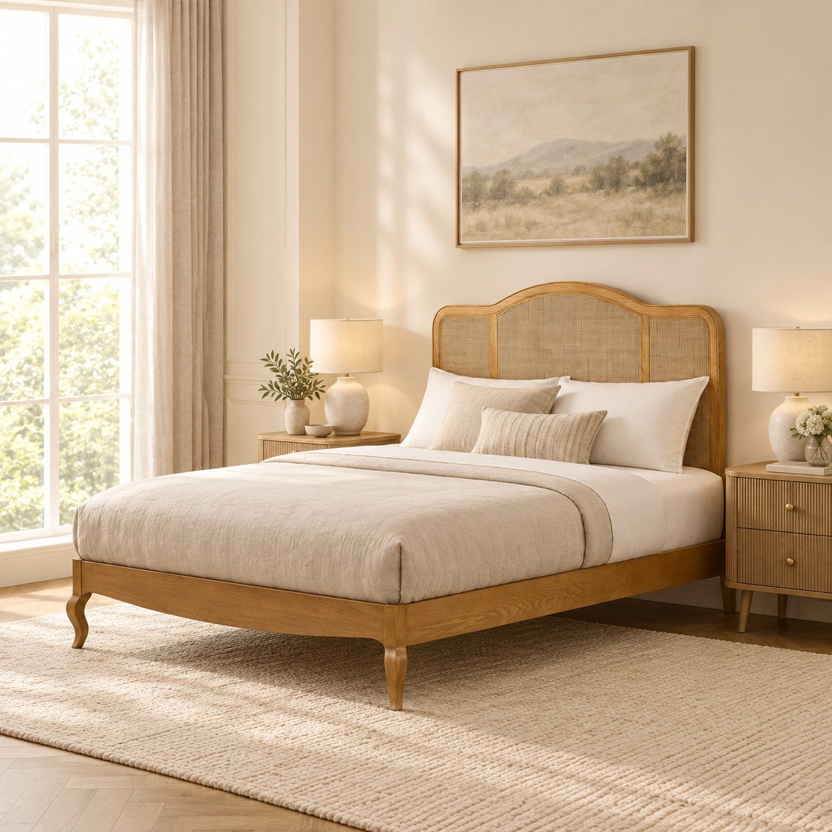 Amélie Rattan Bed Natural