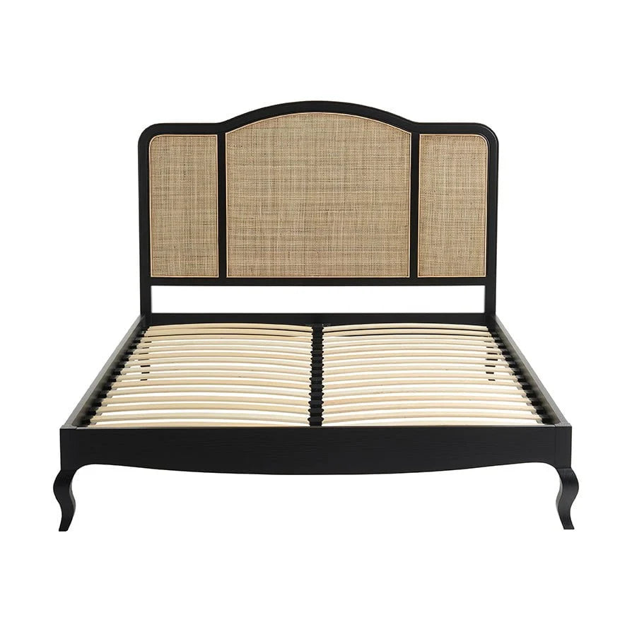 Amélie Rattan Bed Black