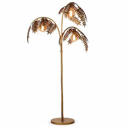 Antique Gold Palm Leaf Floor Lamp