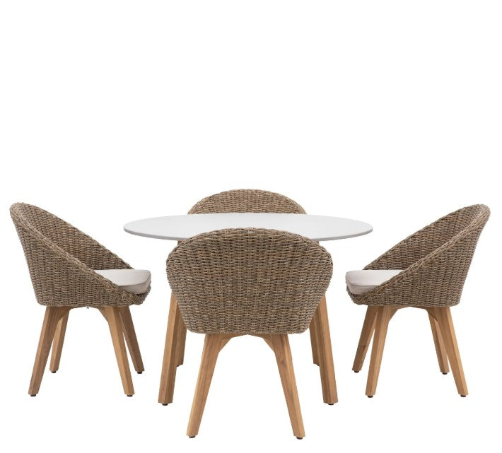Avena 4 Seater Round Dining Set