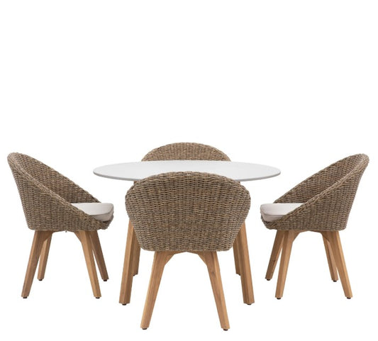 Avena 4 Seater Round Dining Set