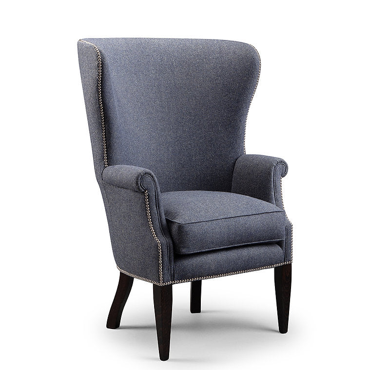 Barrel High Curved Back Wing Chair