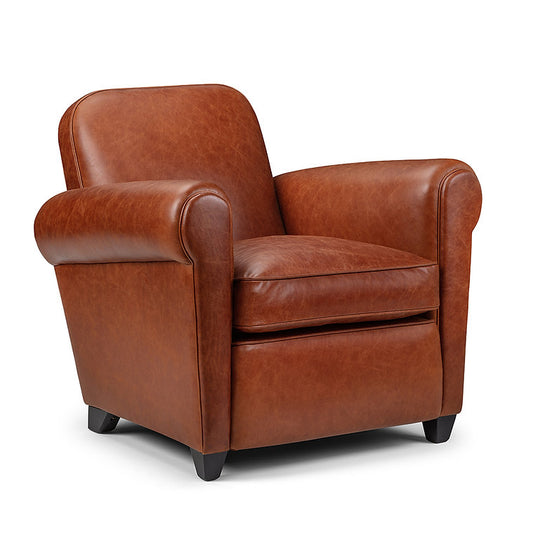 Barrington Brown Leather Club Armchair