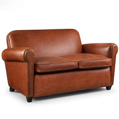 Barrington Brown Leather Club Sofa