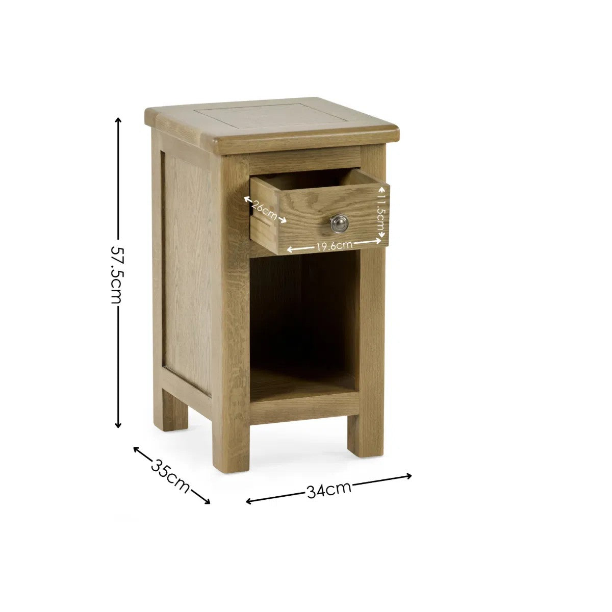 Cotswold Smokey Oak Bedside Cabinet