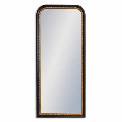 Black and Gold Beaded Cheval Mirror