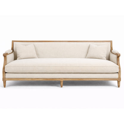 Bordeaux French 3 Seat Natural Wood Sofa