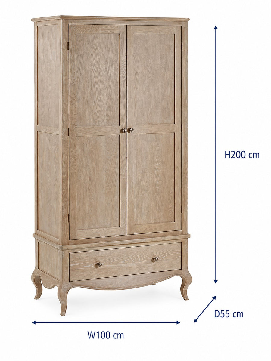 Camille French Weathered Wardrobe dimensions