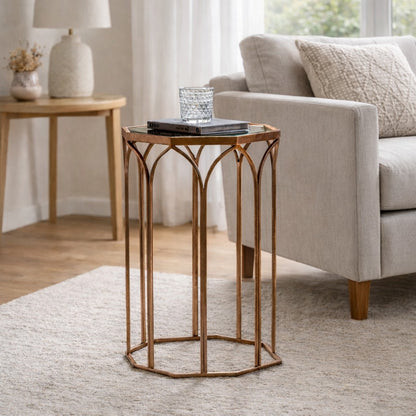 Canterbury Antique Gold Side Table