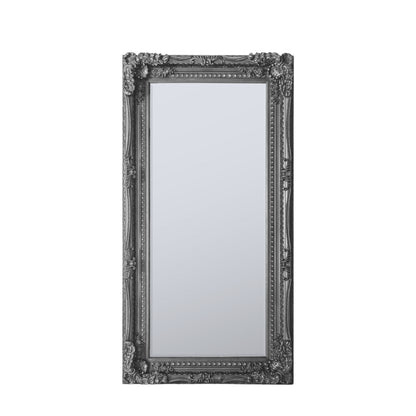 Carved Louis Leaner Mirror Silver