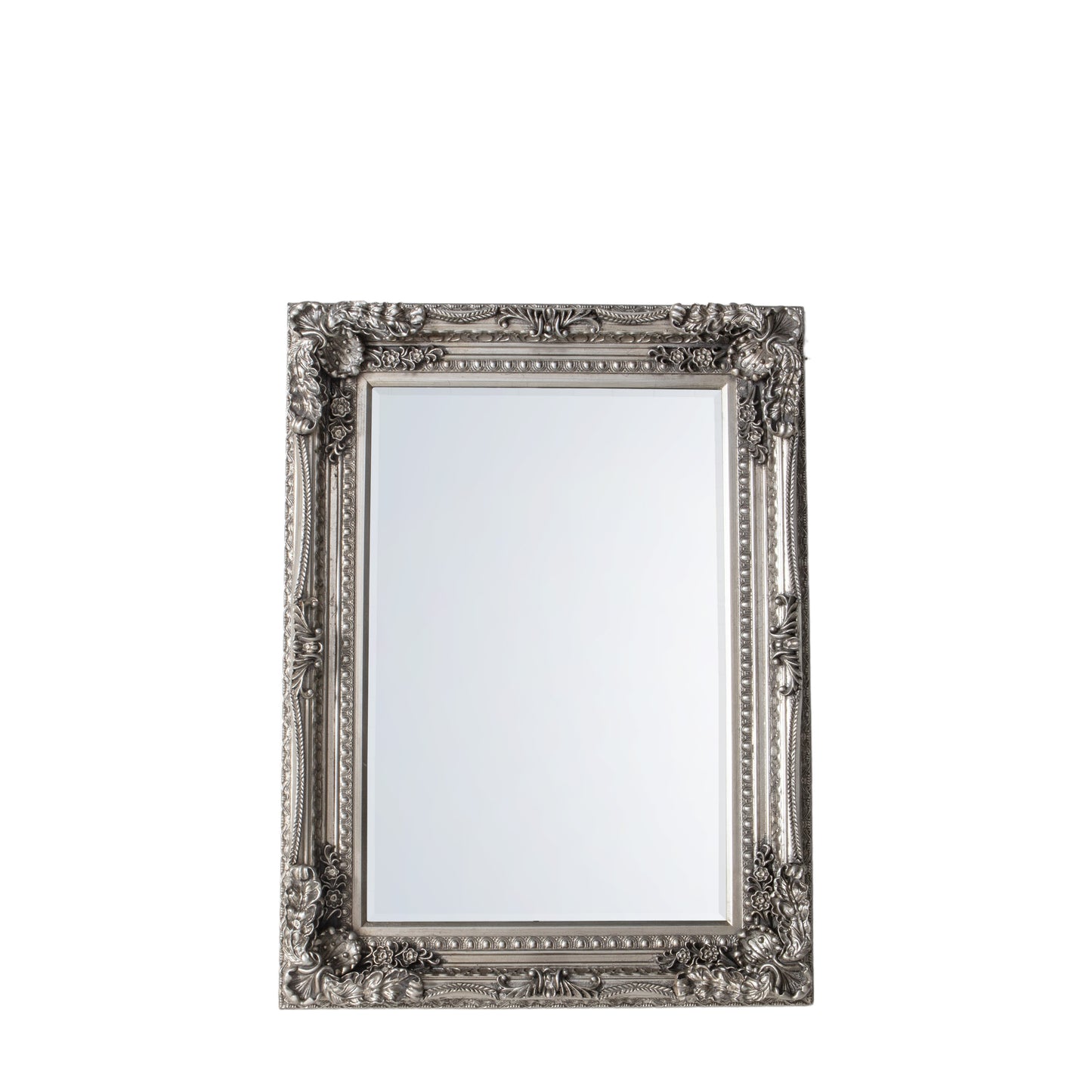 Carved Louis Wall Mirror Silver