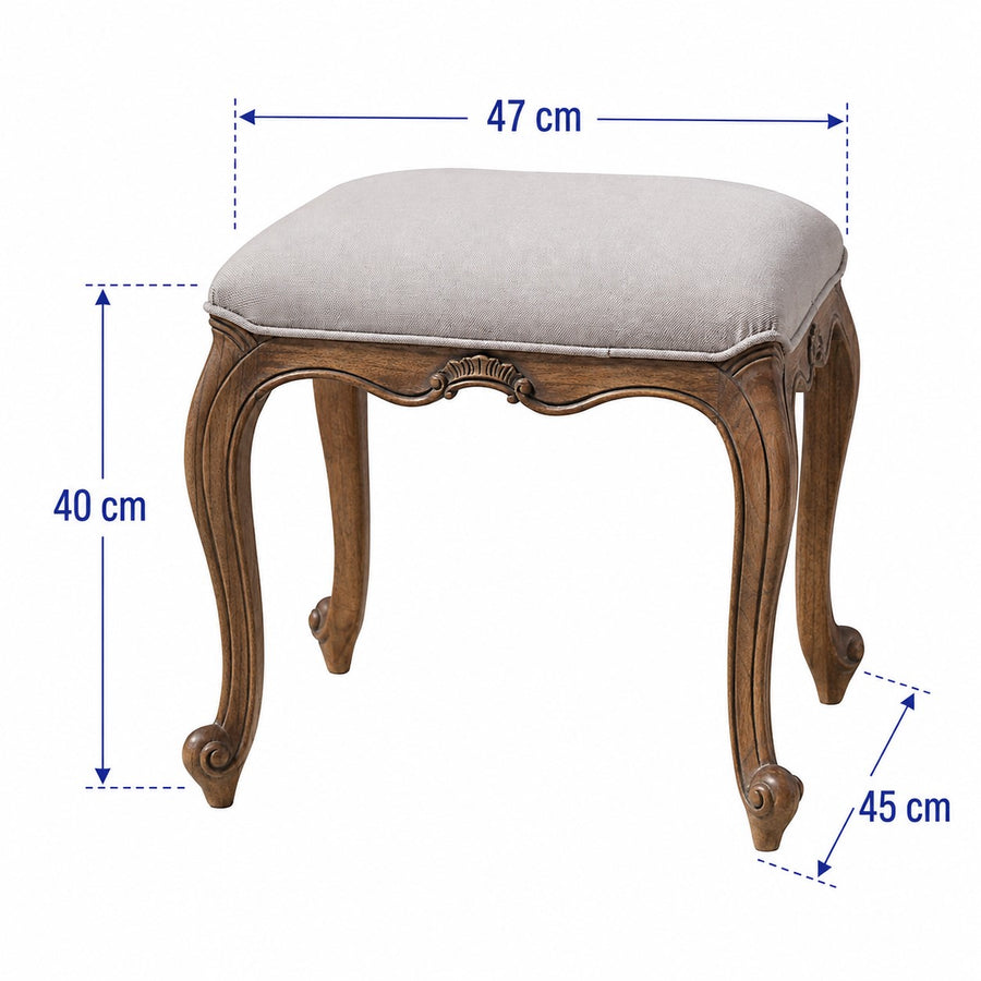 Chic Dressing Stool Weathered dimensions