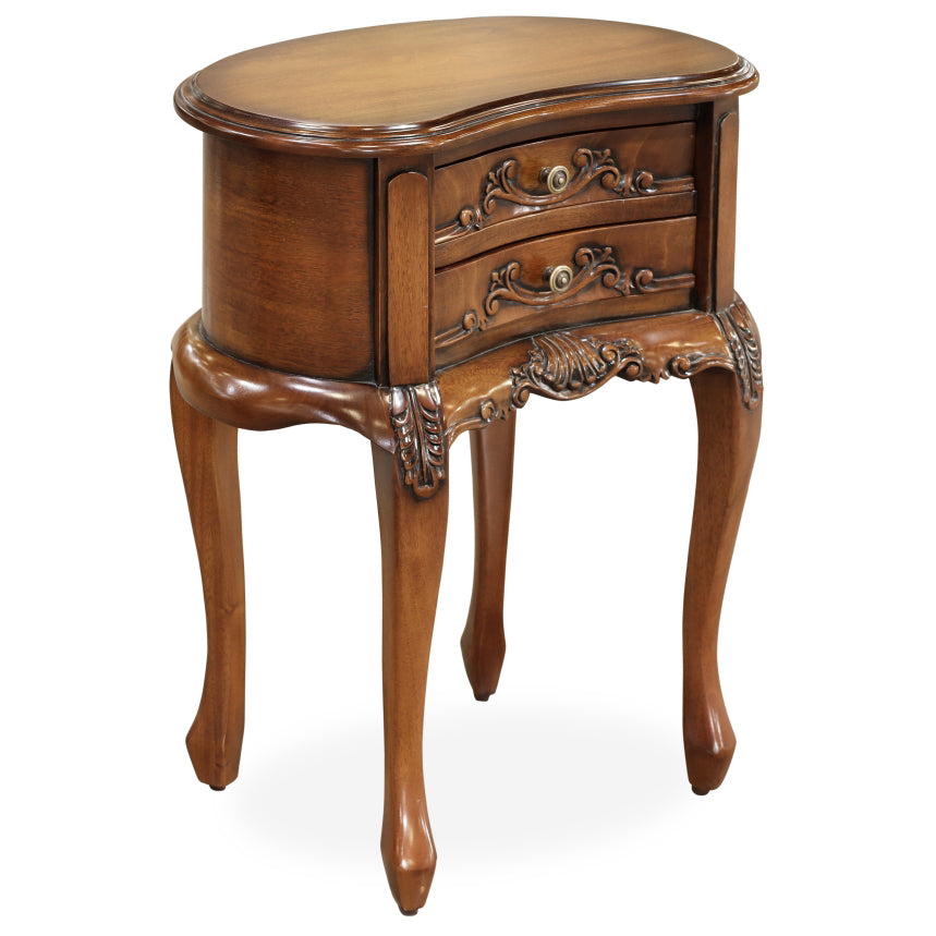 Classic Mahogany French Kidney Shaped Side Table